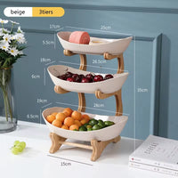 Wooden Serving Tray — Partitioned Fruit, Candy & Cake Platter