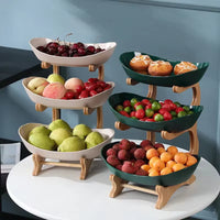 Wooden Serving Tray — Partitioned Fruit, Candy & Cake Platter