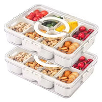 Portable Snack & Charcuterie Box with Lid — 4 or 8 Grid